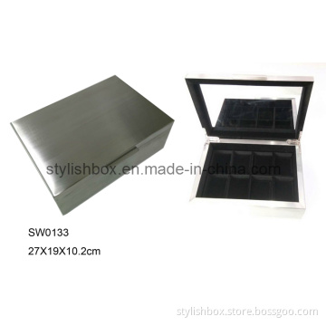Brushed Stainless Steel Metal Watch Box (SW0133)